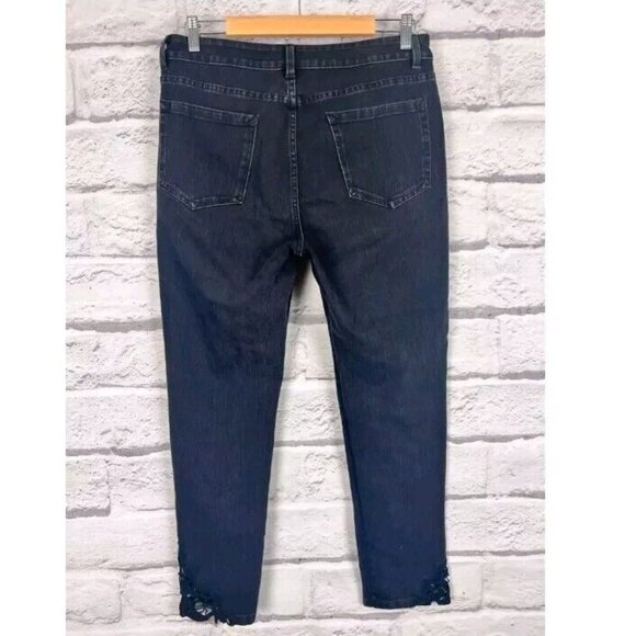 Soft Surroundings Size 10P Jeans Touch of Lace Crochet Ankle Denim Stret… - Picture 3 of 7